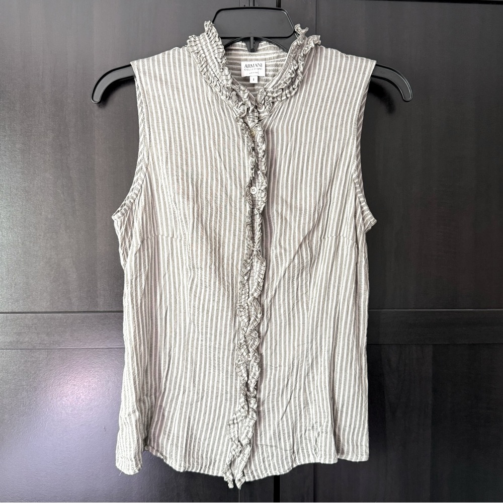 Armani collezioni silk blend sleeveless blouse